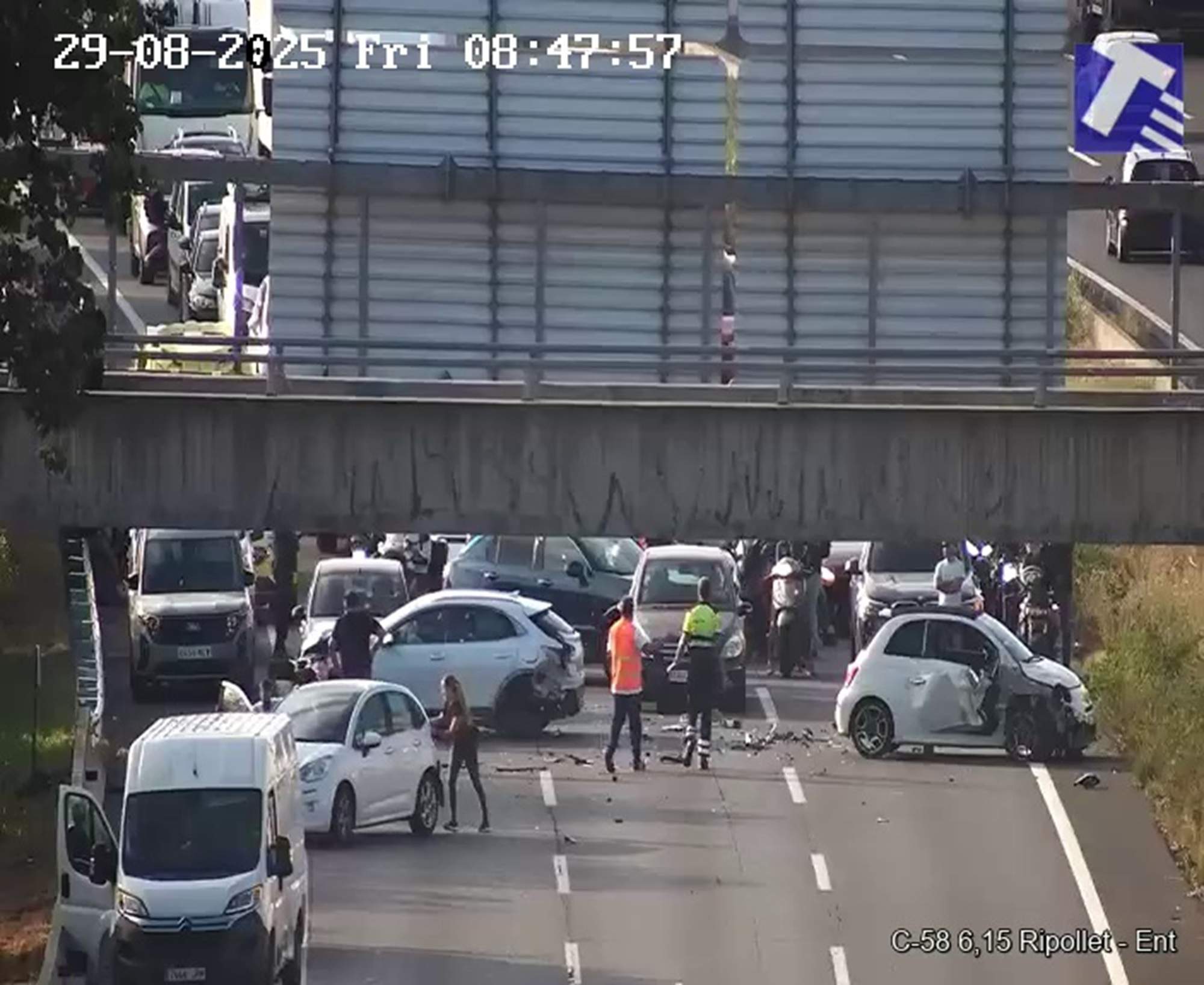 Reoberta la C-58 entre Ripollet i Montcada després del tall d'un carril per un accident amb quatre vehicles