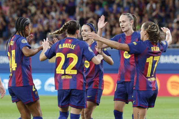 Celebració gol Barça femení contra Alhama / Foto: EFE