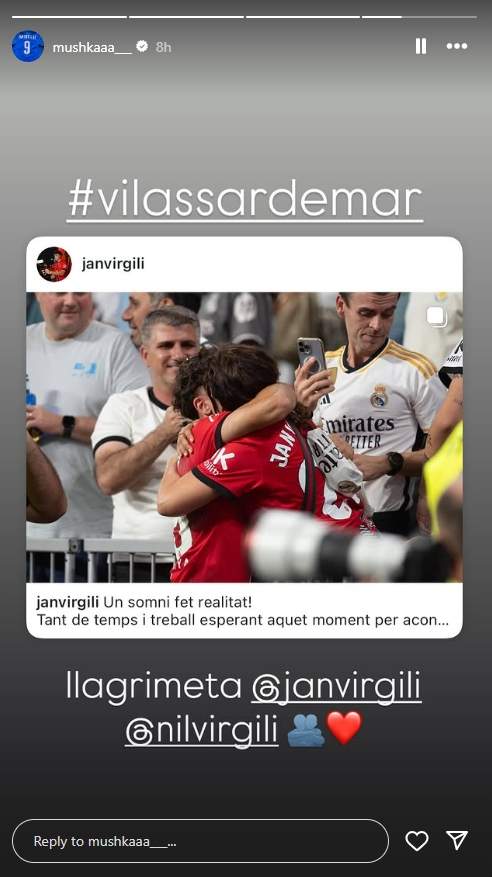 La història de Mushka sobre Jan Virgili / Instagram La història de Mushka sobre Jan Virgili / Instagram