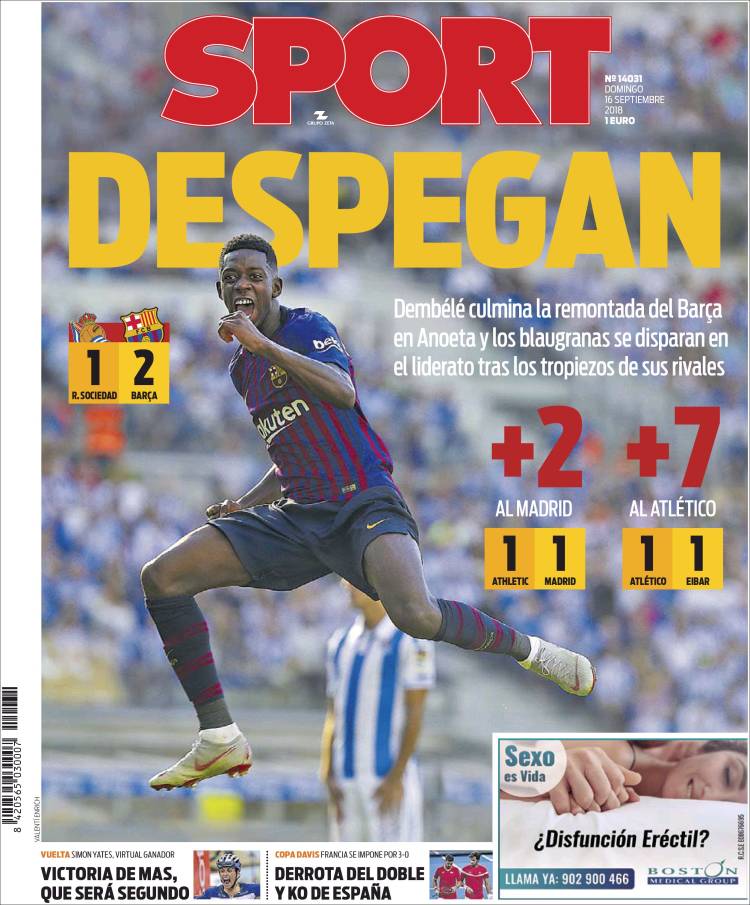 Sport Portada 16 09 2018