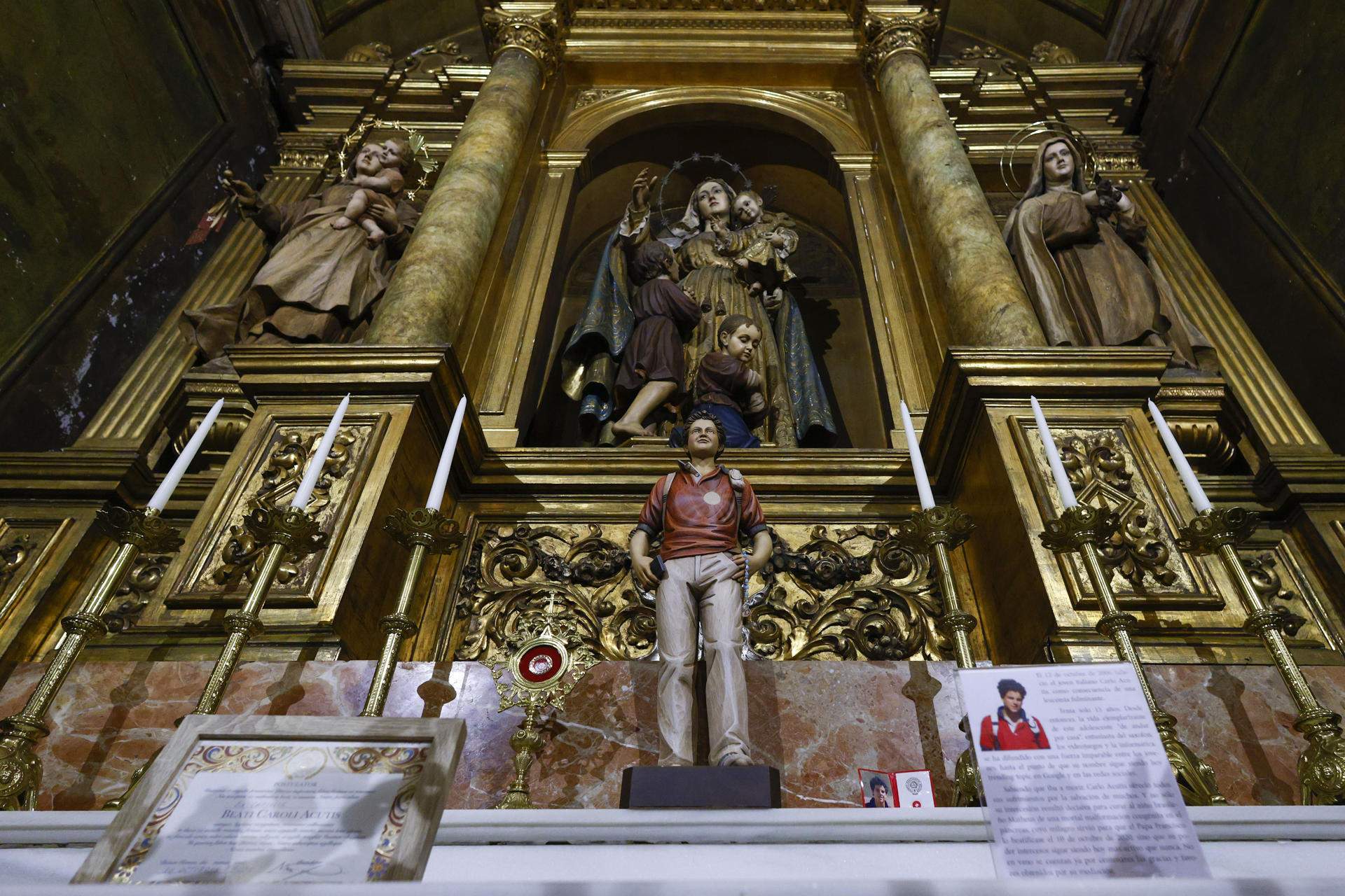 Imatge de Carlo Acutis en la basílica de la Mercè Imatge de Carlo Acutis en la basílica de la Mercè