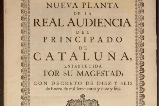 Test 24. El Decret borbonic de la Nova Planta. Portada de la Nova Planta imposada a Catalunya. Font Viquipèdia Test 24. El Decret borbonic de la Nova Planta. Portada de la Nova Planta imposada a Catalunya. Font Viquipèdia