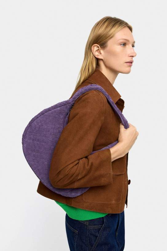 Bolso hobo de piel trenzada