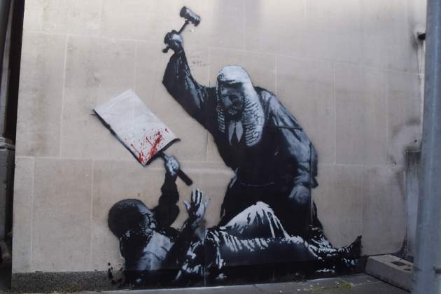 Pintura Banksy Londres, repressio judicial