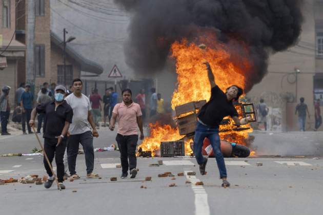 Protestas en Nepal foto EFE