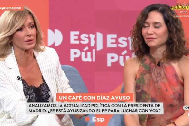 Susanna Griso i Isabel Díaz Ayuso a 'Espejo público' Antena 3