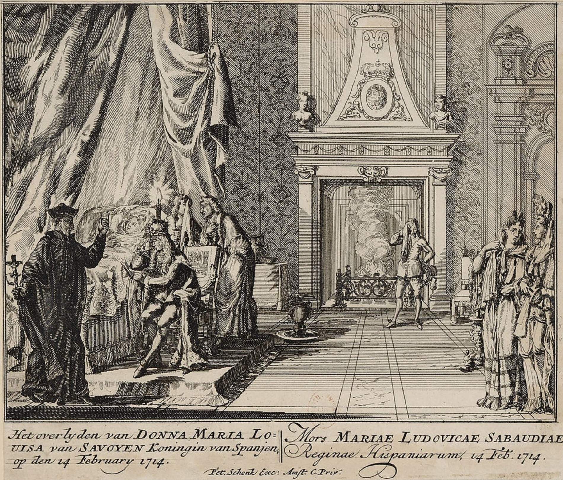 Gravat que representa la mort de Maria Lluisa. Font Bibliothèque Nationale de France Gravat que representa la mort de Maria Lluisa. Font Bibliothèque Nationale de France