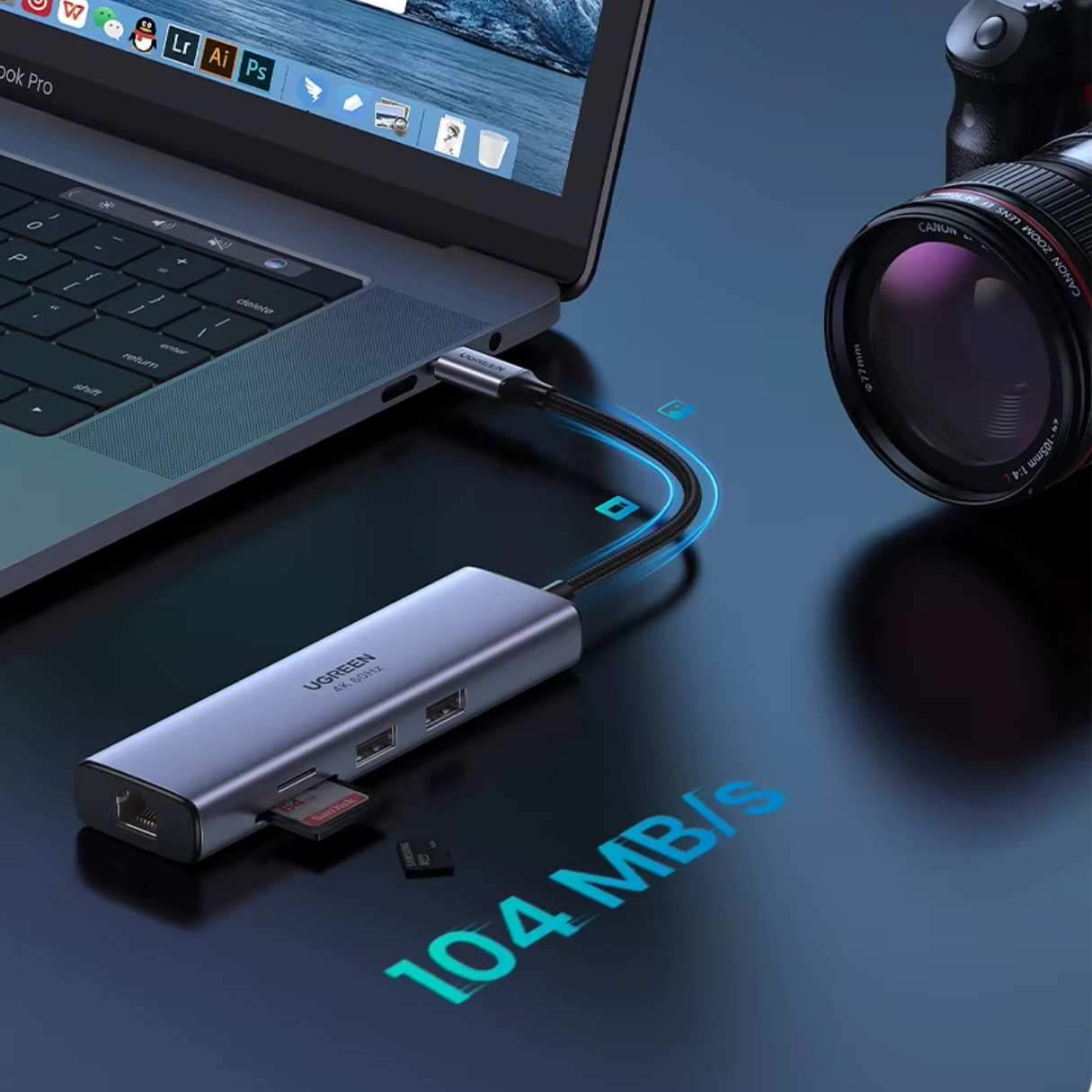 ¿Un solo puerto USB-C en tu portátil? Con este hub UGREEN lo conviertes en una estación completa