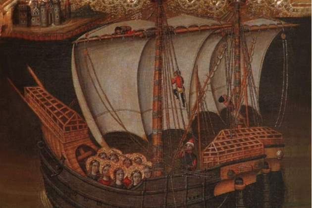 Representación de una coca mercante catalana (siglos XIV XV). Fuente Museo Maritim de Barcelona Representación de una coca mercante catalana (siglos XIV XV). Fuente Museo Maritim de Barcelona