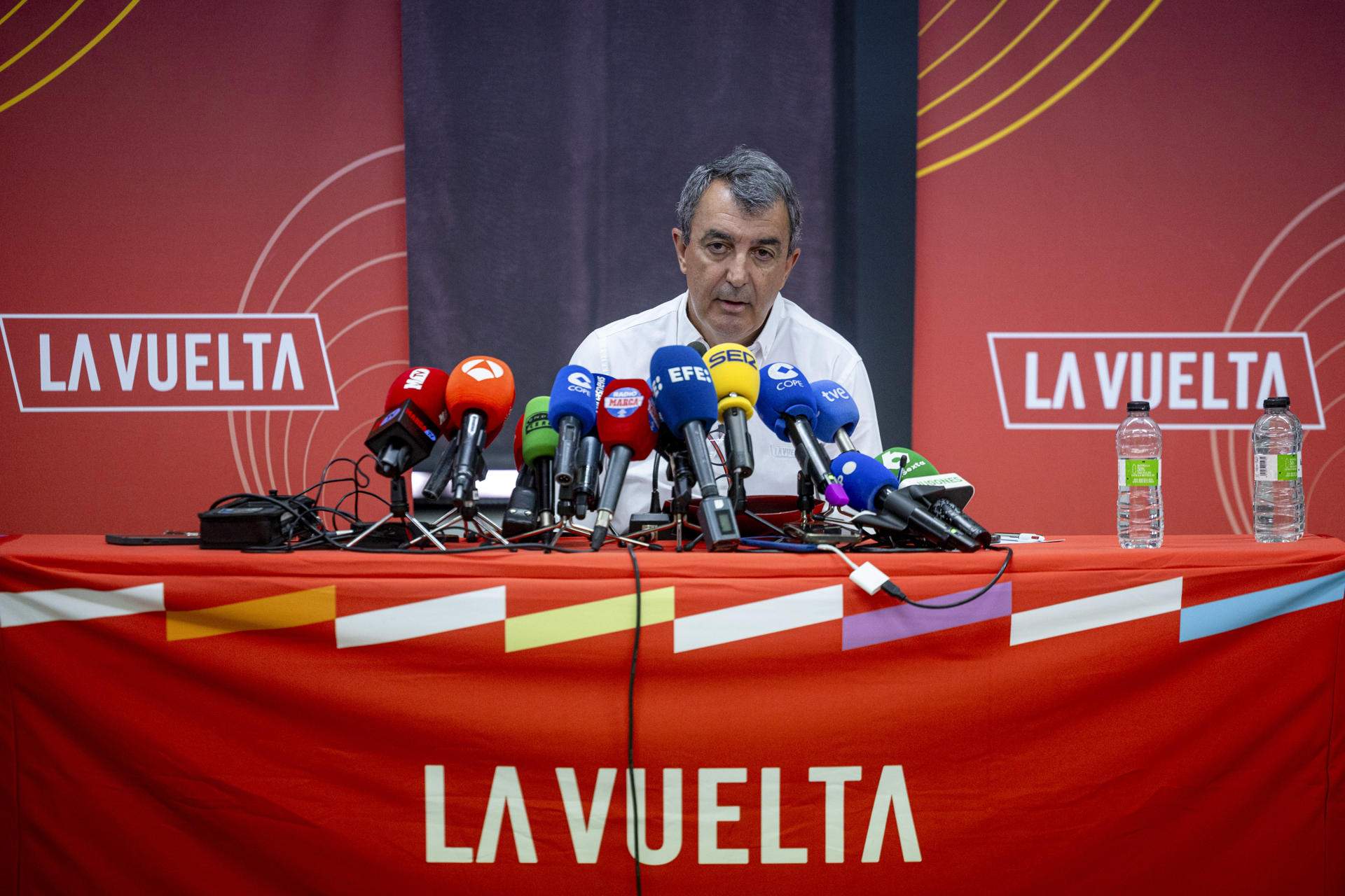El director de la Vuelta, després de les protestes propalestines a Madrid: "És inacceptable"