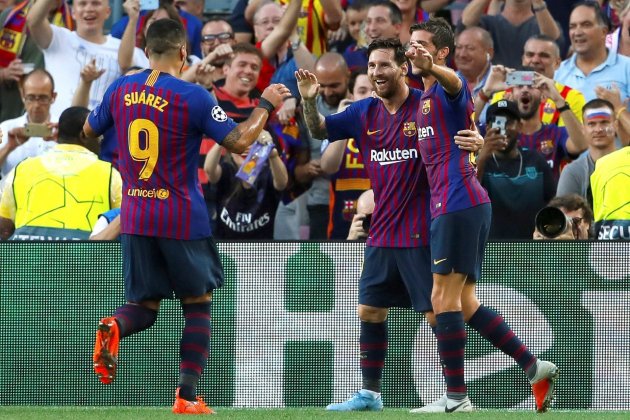 Messi Suarez Roberto Barça PSV Champions EFE