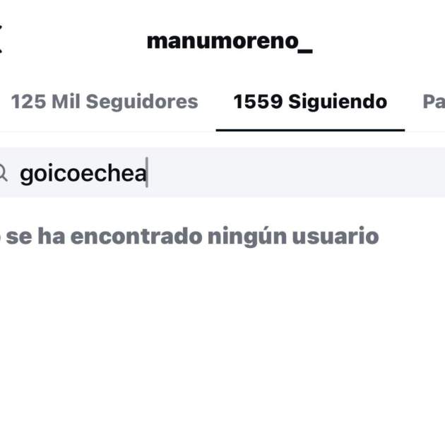Manu Moreno no sigue Goicoechea Instagram