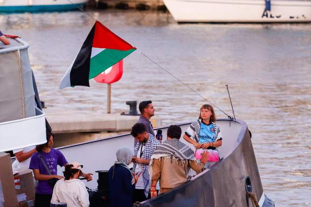 Greta Thunberg a bord de l’embarcació de la Flotilla / Europa Press