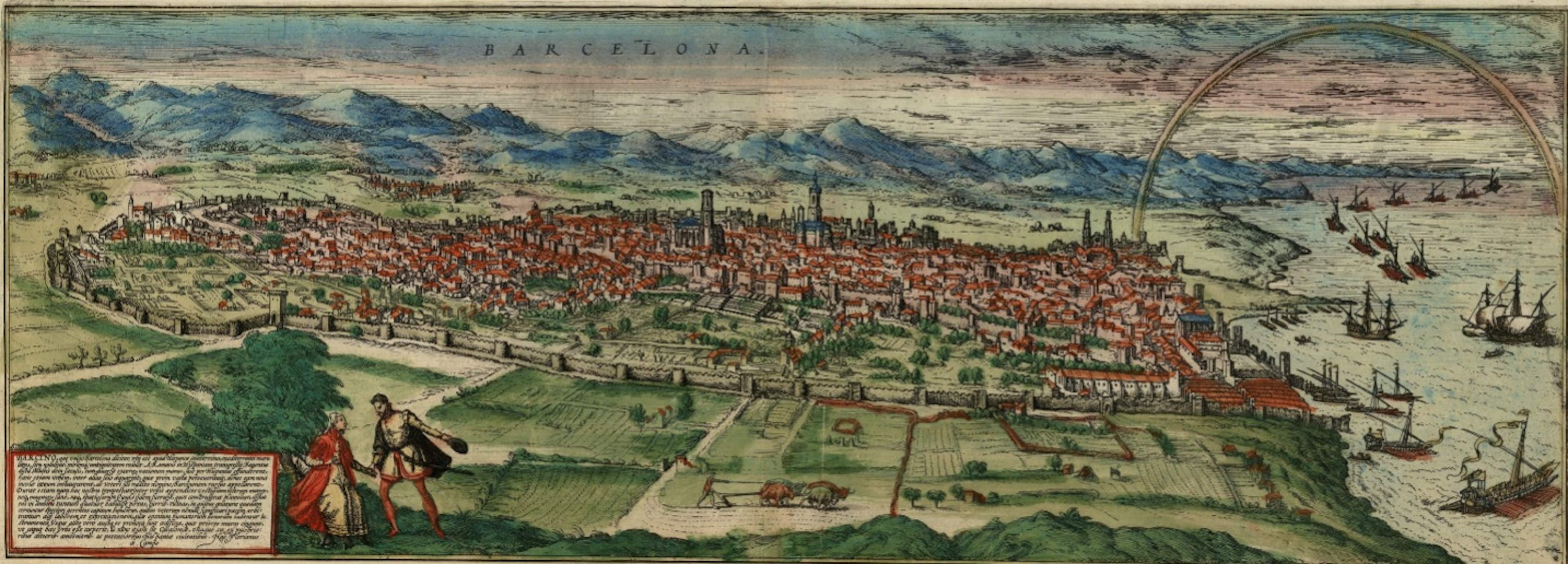 Representació de Barcelona (medios del siglo XVI). Fuente Cartoteca de Catalunya