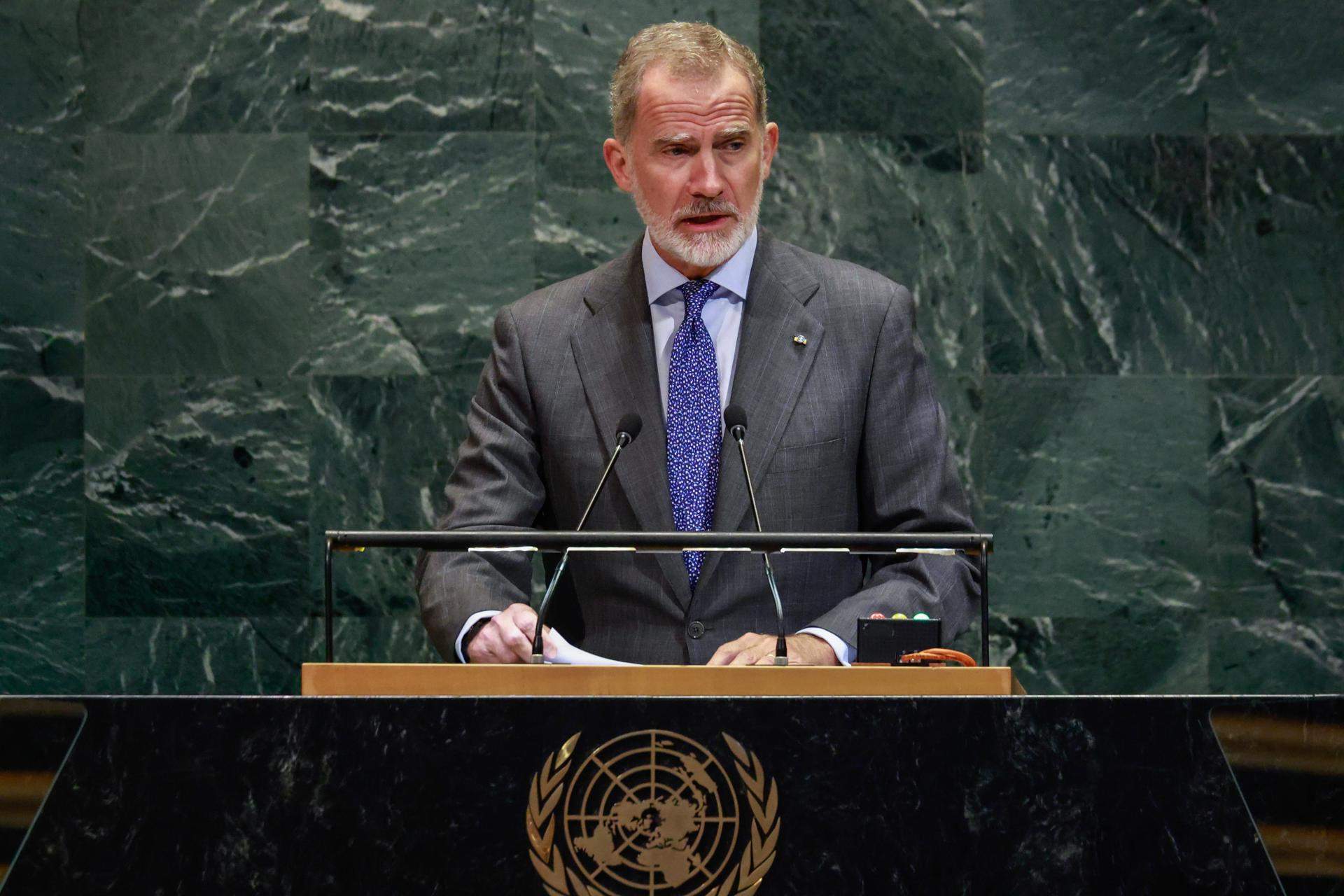 Felipe VI exige a Israel en la ONU "detener la masacre aberrante y repugnante" de palestinos