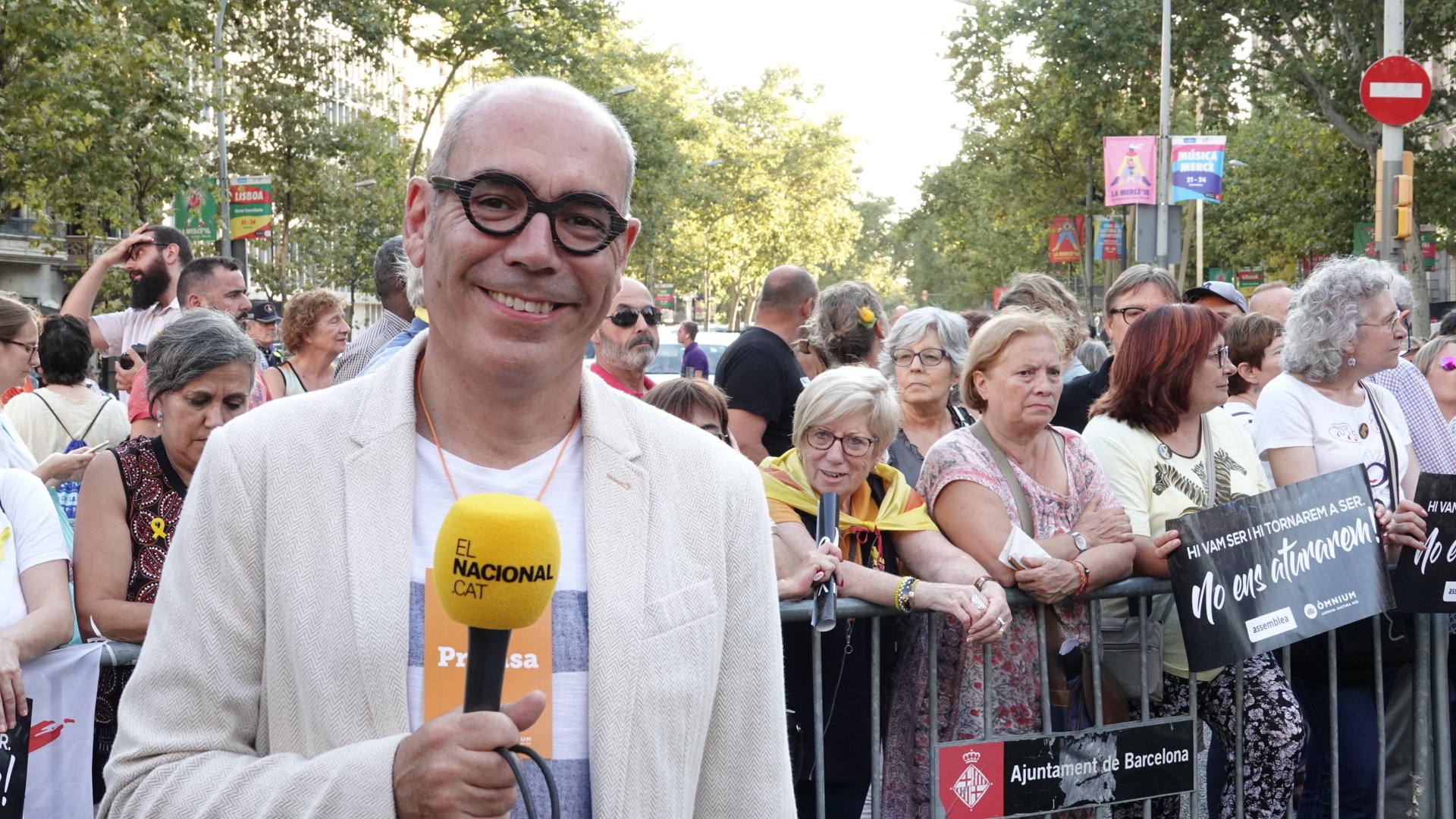 Iu-tuber en la manifestación del 20-S