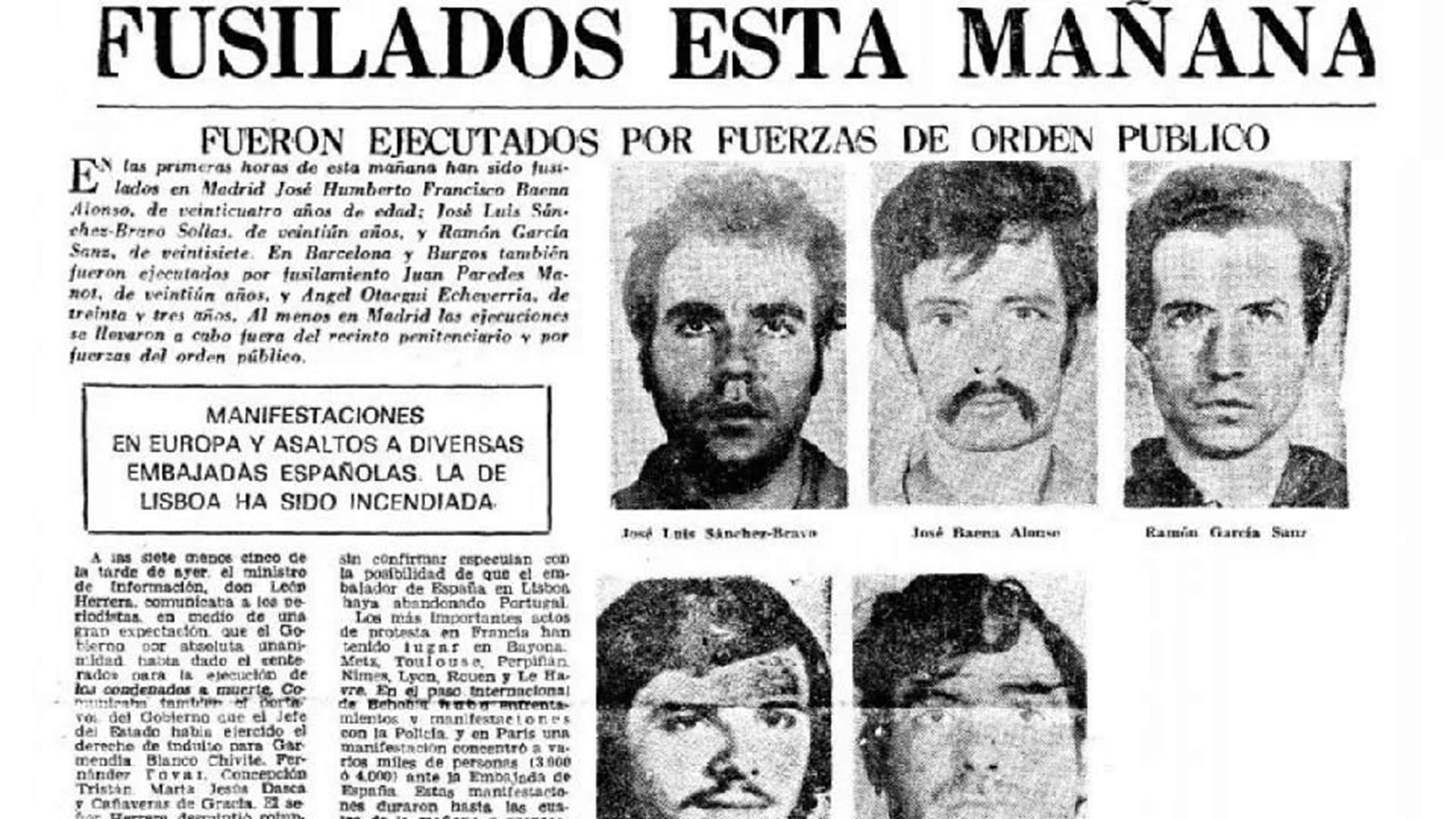 50 años de las últimas ejecuciones del franquismo: ¿quiénes fueron y por qué murieron?