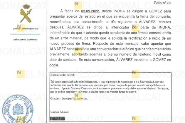 Informe UCO correus Cristina Álvarez Begoña Gómez Informe UCO correus Cristina Álvarez Begoña Gómez