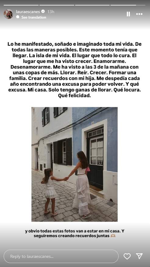 El missatge de Laura Escanes emocionada per la casa / Instagram