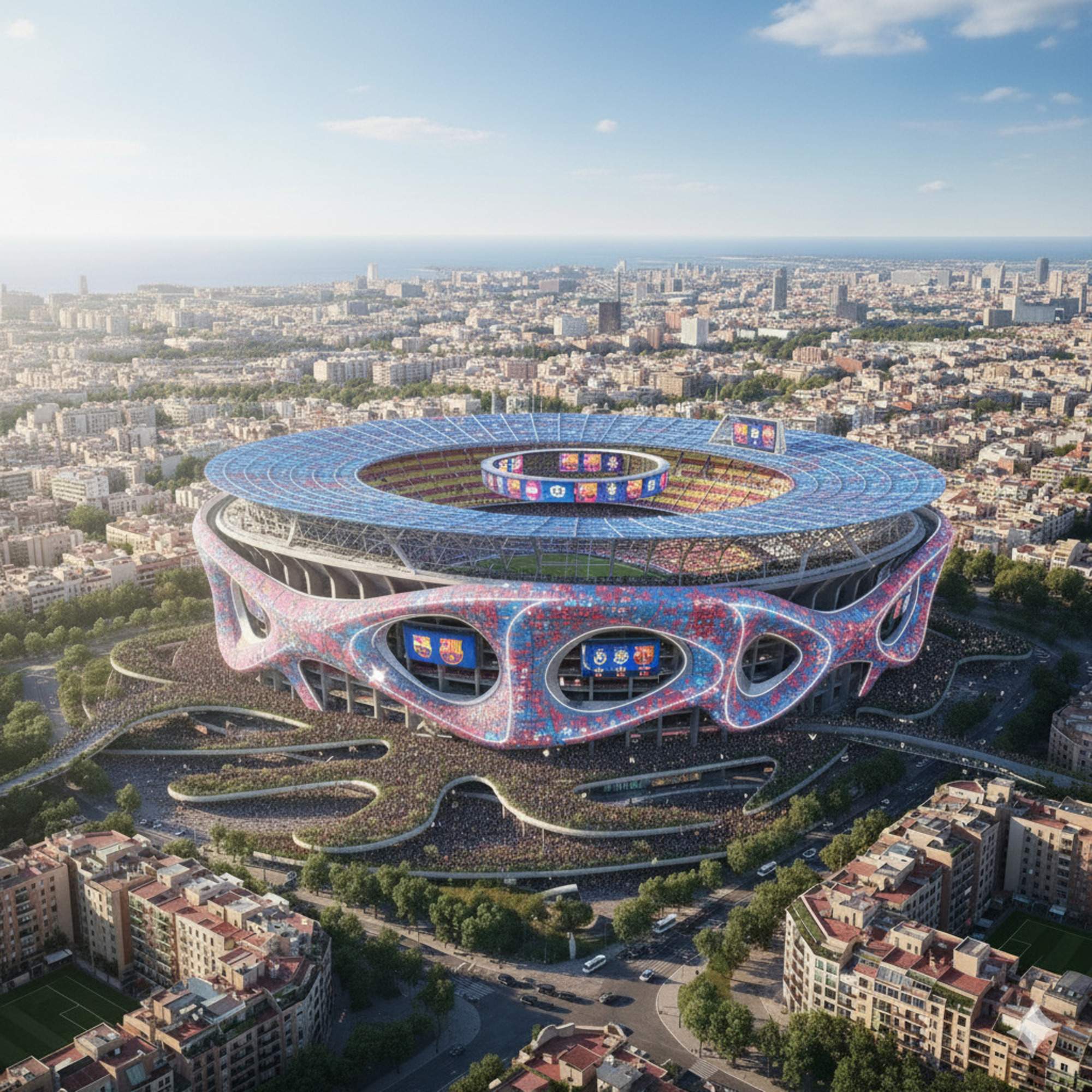 Així imagina la intel·ligència artificial el futur de l’Spotify Camp Nou d’aquí a 40 anys