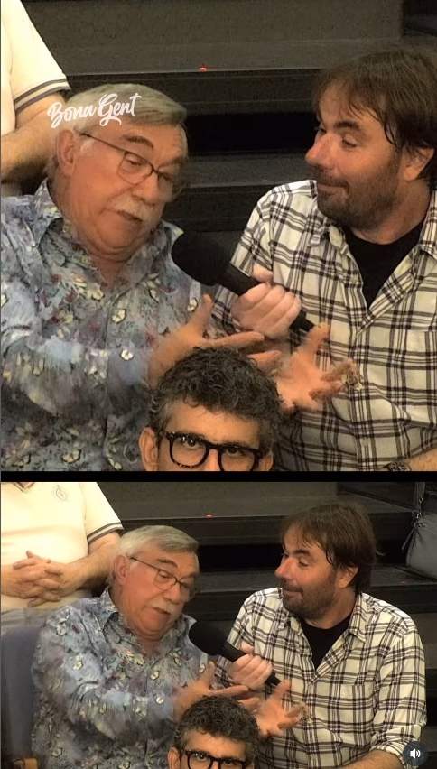 Quim Masferrer xerrant amb l'Esteve durant l'espectacle 'Bona Gent'   Instagram