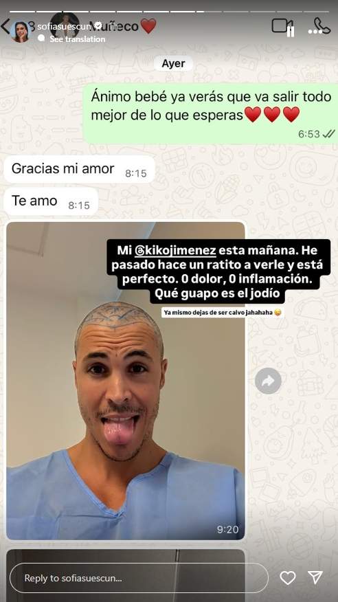 La conversa entre Kiko Jiménez i Sofía Suescun / Instagram