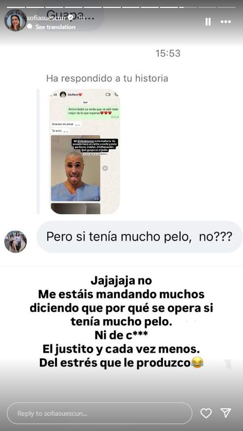 La resposta de Sofía Suescun / Instagram