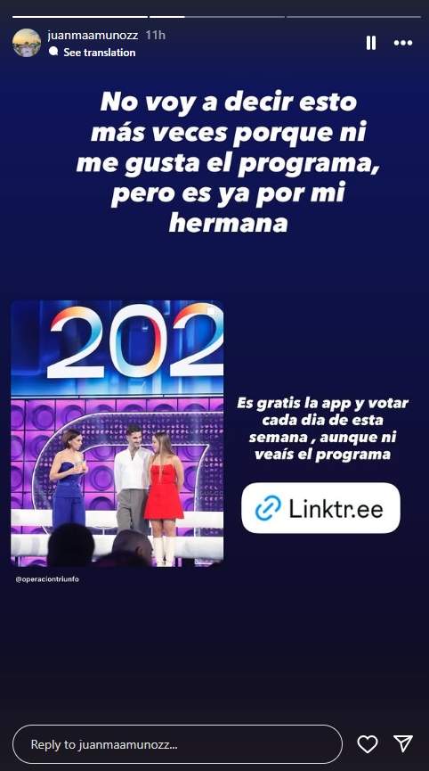 La reacción del hermano de Laura a su nominación Instagram
