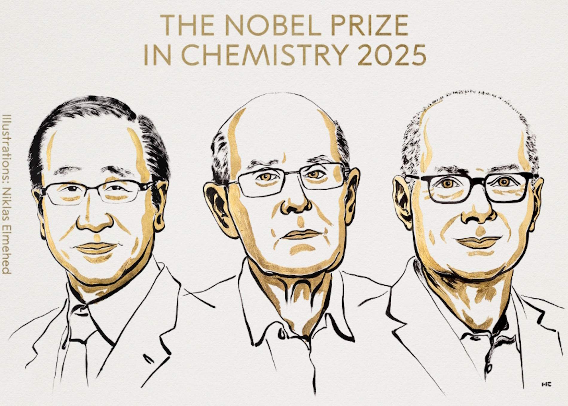 Kitagawa, Robson y Yaghi, Nobel de Química por el desarrollo de las estructuras metal orgánicas