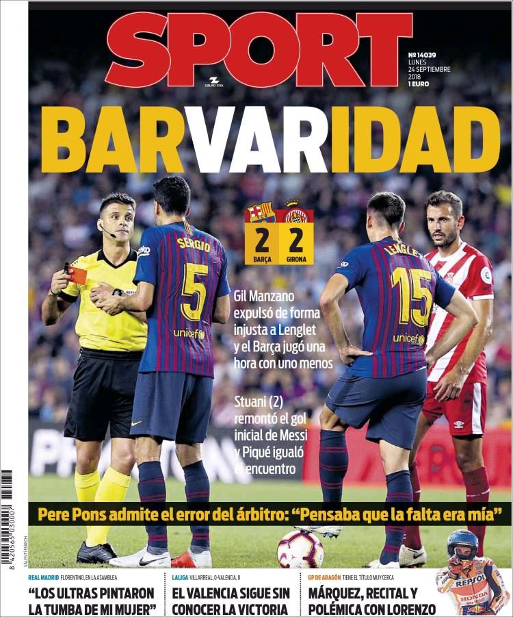 Sport Portada 24 09 2018