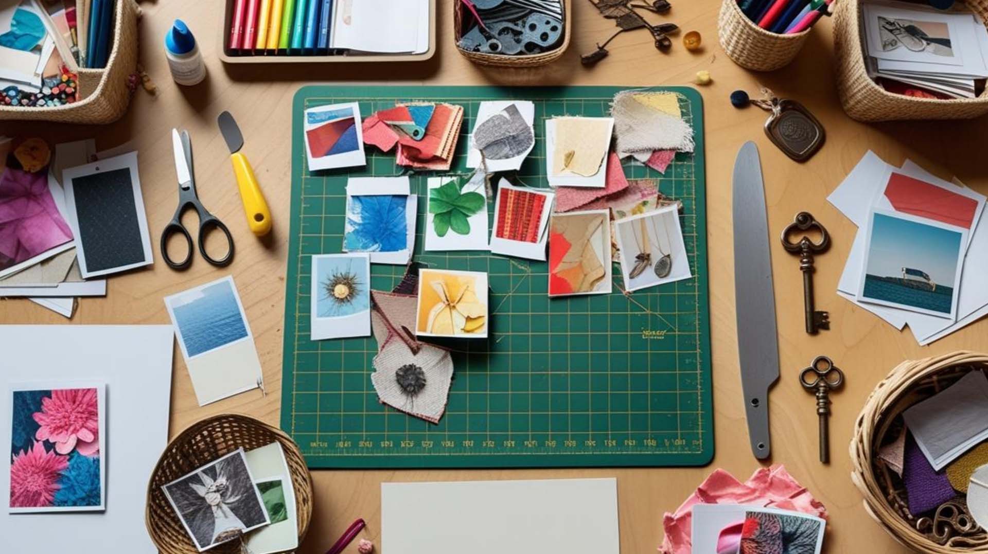 Taller de collage con materiales mixtos