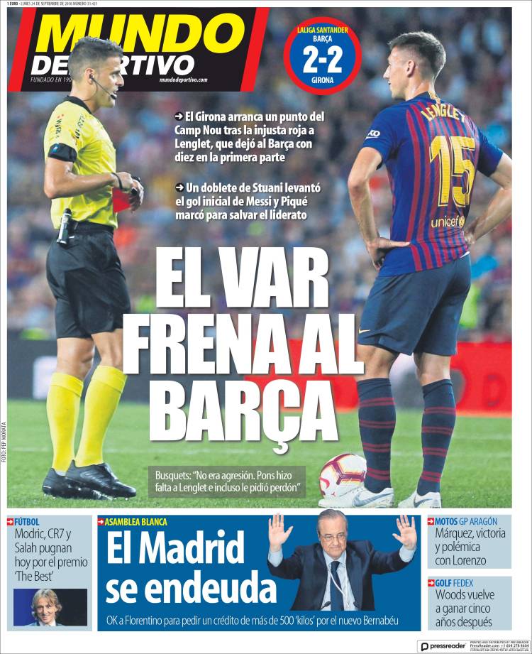 Mundo Deportivo Llevada|Traída 24 09 2018