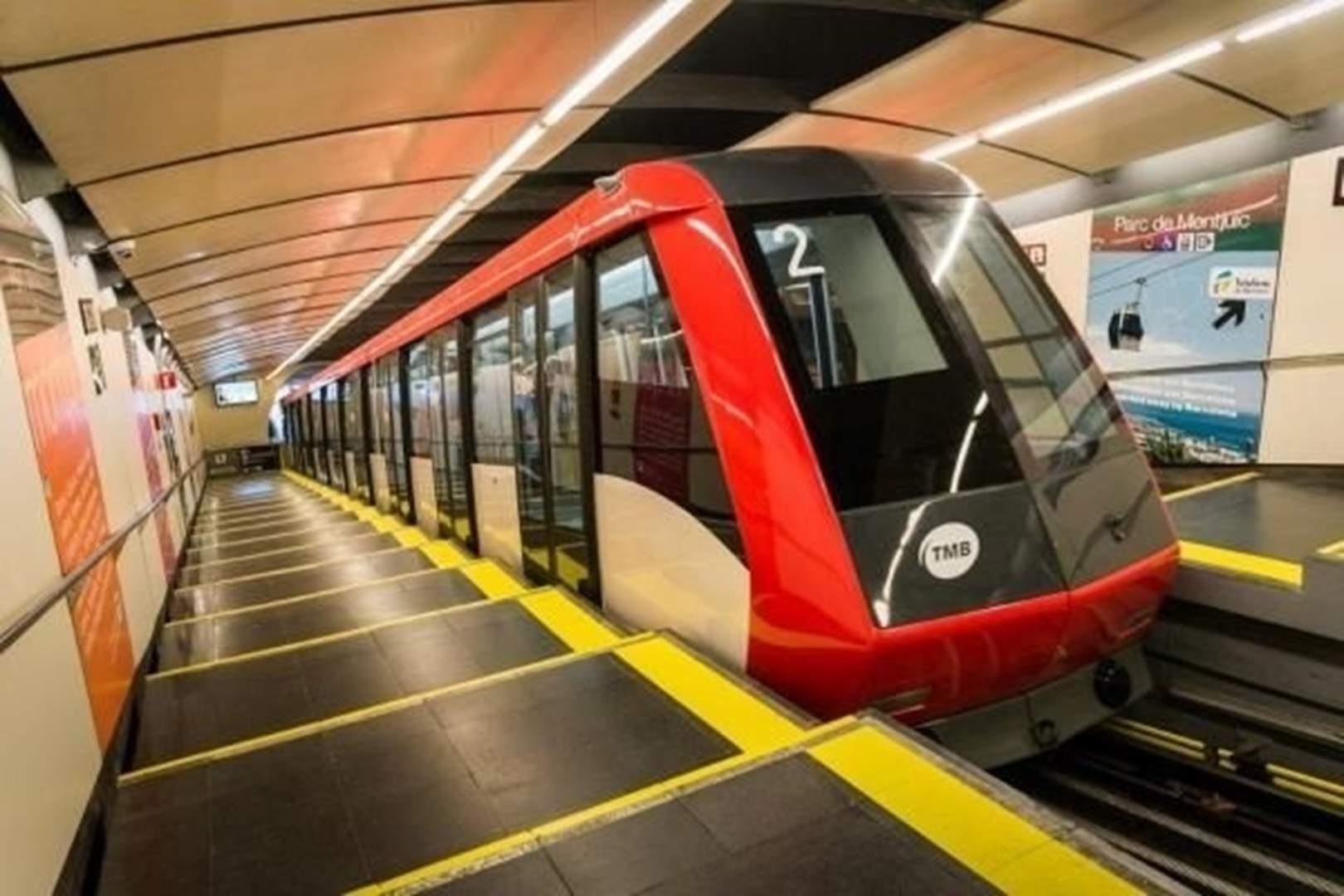 El funicular de Montjuïc, fuera de servicio hasta finales de marzo por las obras de un colector