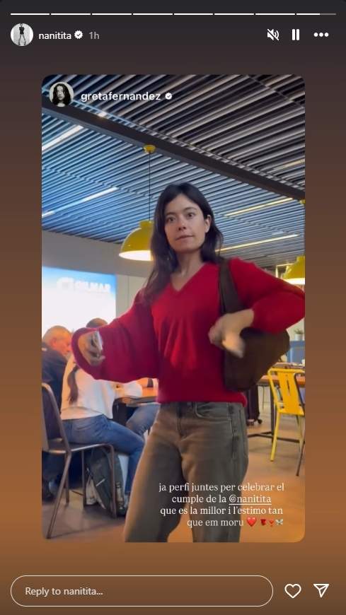 Felicitación Greta Fernández a Anna Castillo Instagram Felicitación Greta Fernández a Anna Castillo Instagram