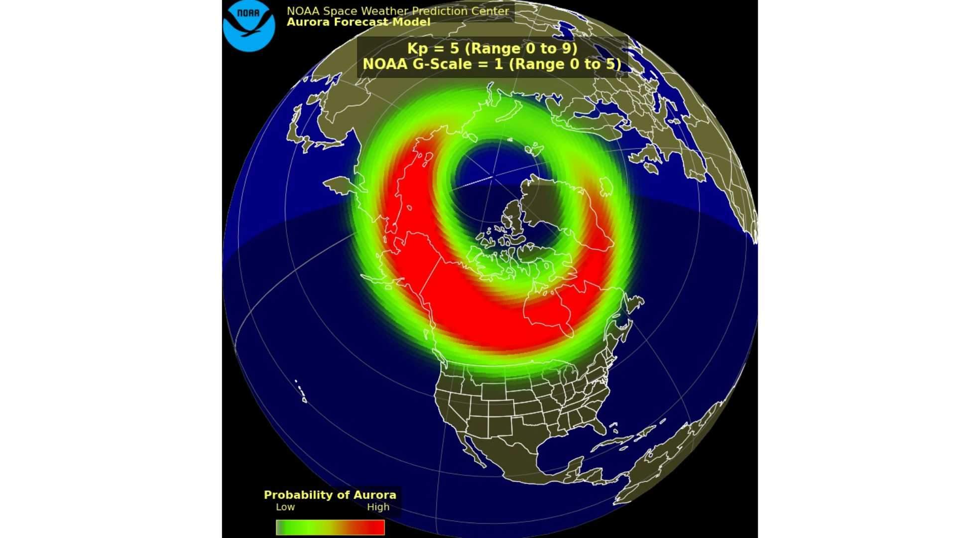 Auroras Boreales Cataluña /Fuente: NOAA