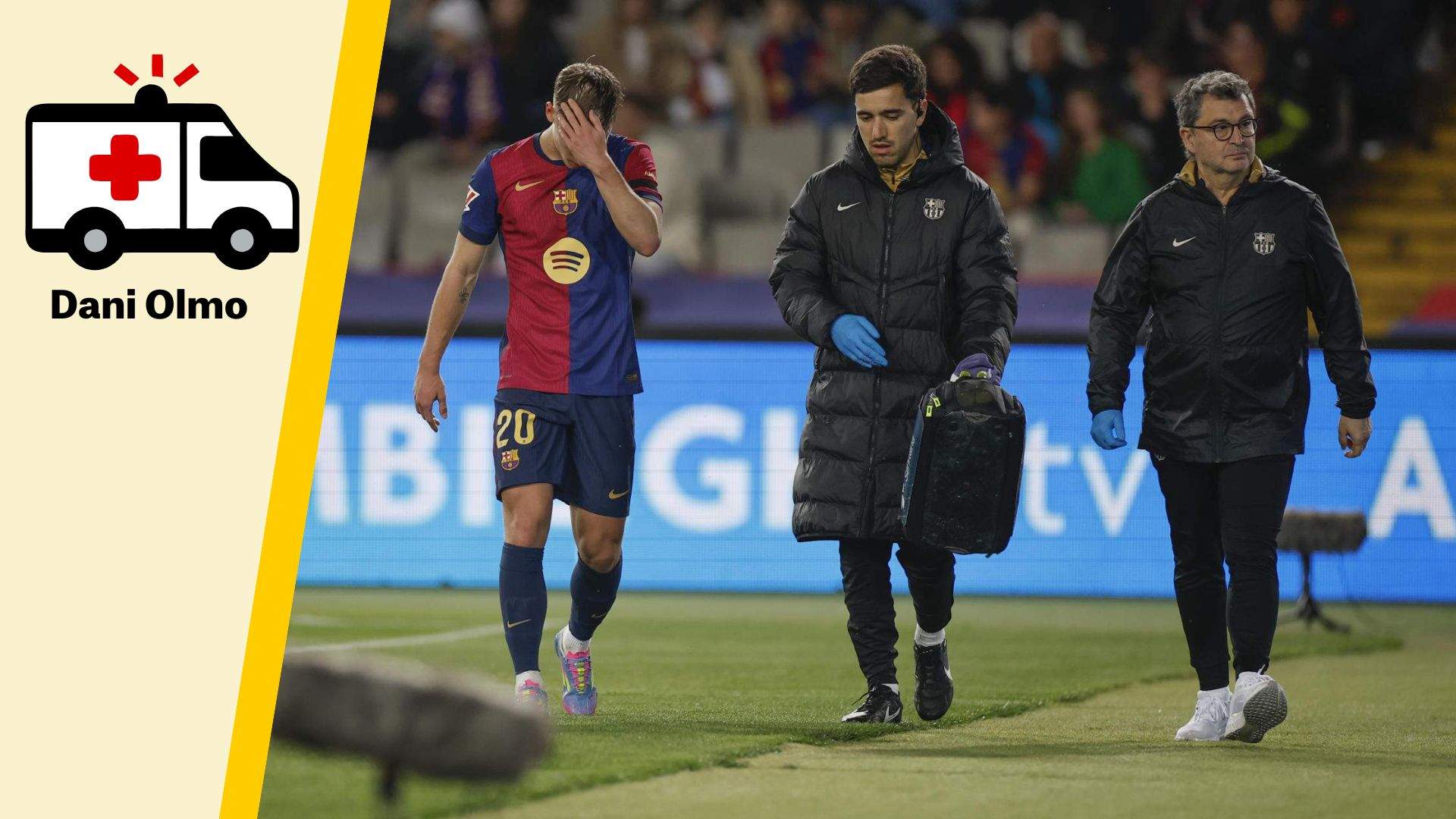 Lesió de Dani Olmo: què li passa, quina lesió té i quant temps estarà de baixa amb el Barça