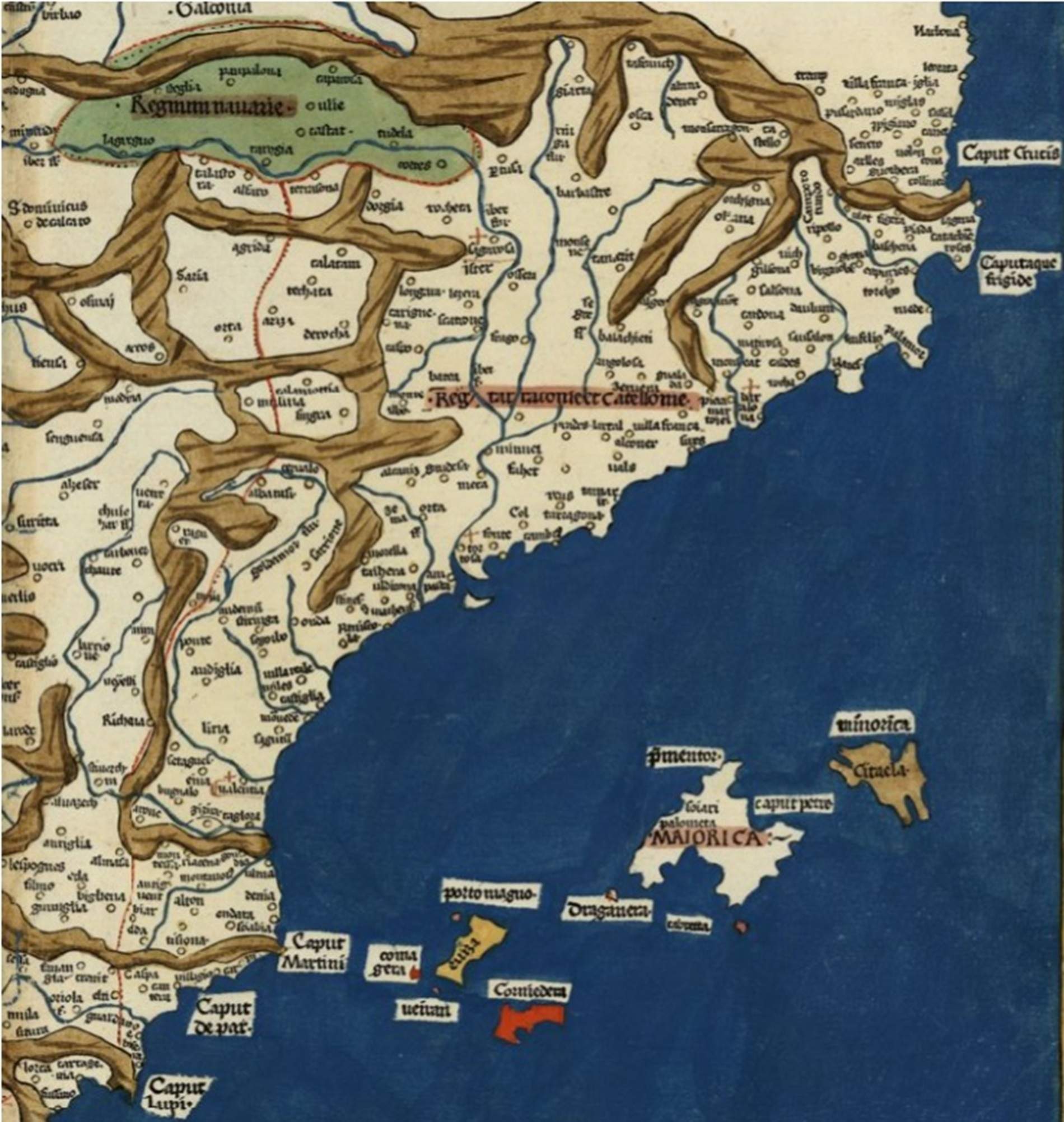Fragment d'un mapa peninsular. Els estats ibèrics de la Corona catalanoaragonesa (segle XV). Font Cartoteca de Catalunya Fragment d'un mapa peninsular. Els estats ibèrics de la Corona catalanoaragonesa (segle XV). Font Cartoteca de Catalunya