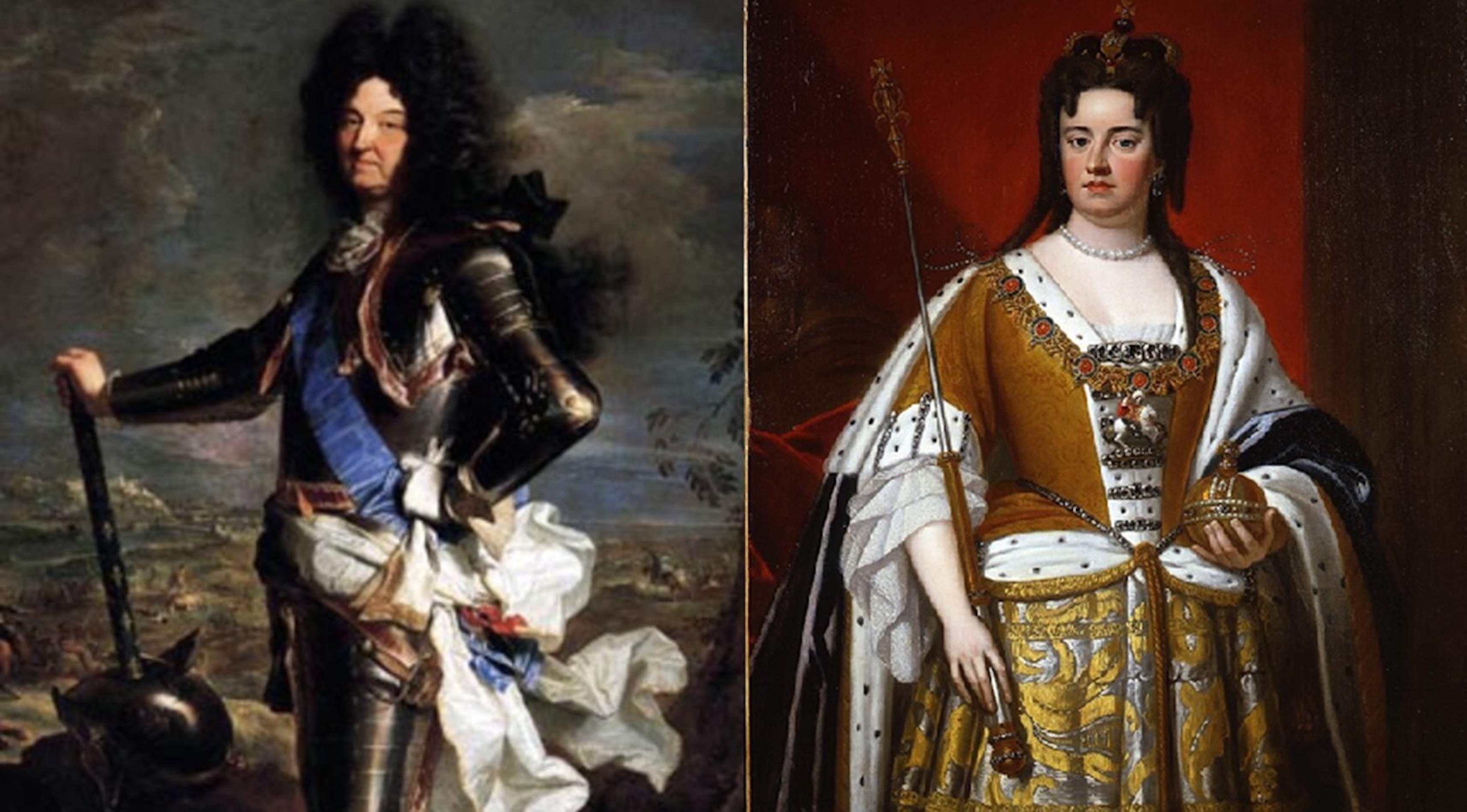 Luis XIV de Francia y Ana I de Inglaterra
