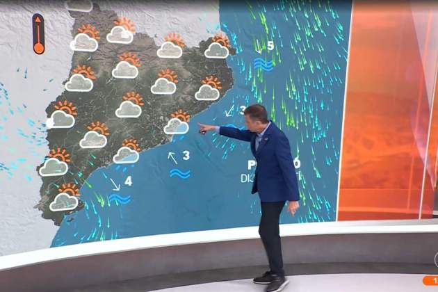 Francesc Mauri fent El temps, el passat 8 10, aquest era el mapa de previsions   3Cat