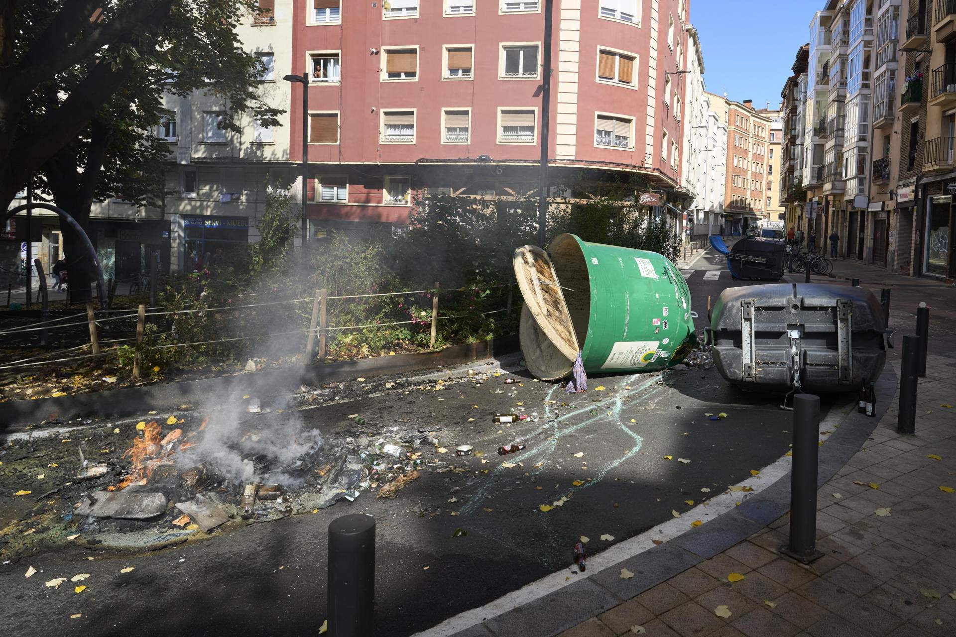 19 detenidos por los disturbios en contra de una manifestación de la Falange en Vitoria