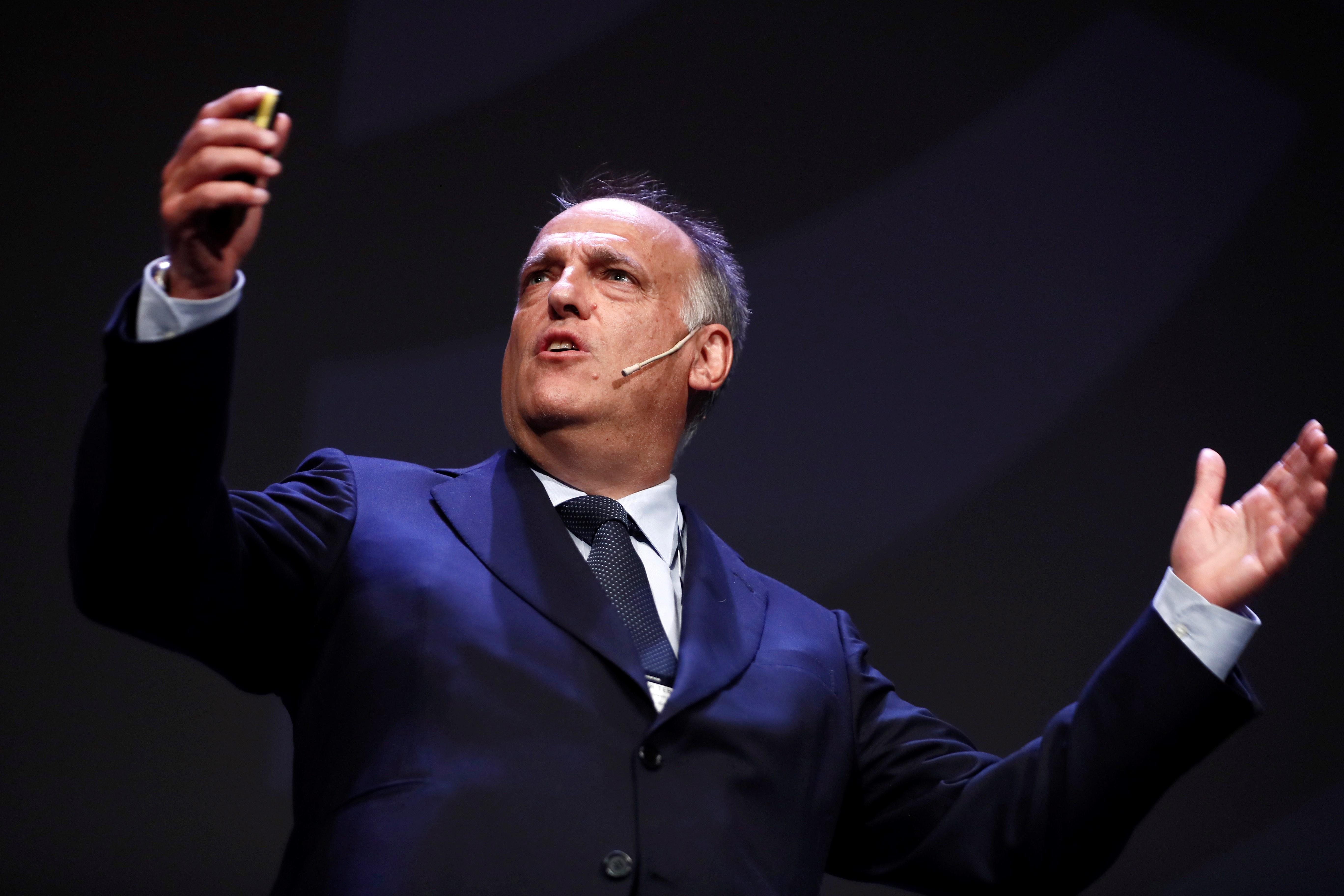 Tebas responde: los horarios los decide la Liga, no una jueza