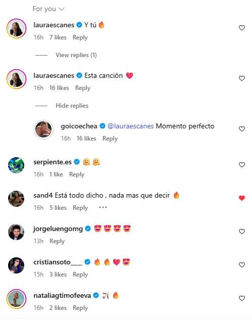 Comentaris publicació Jessica Goicoechea   Instagram