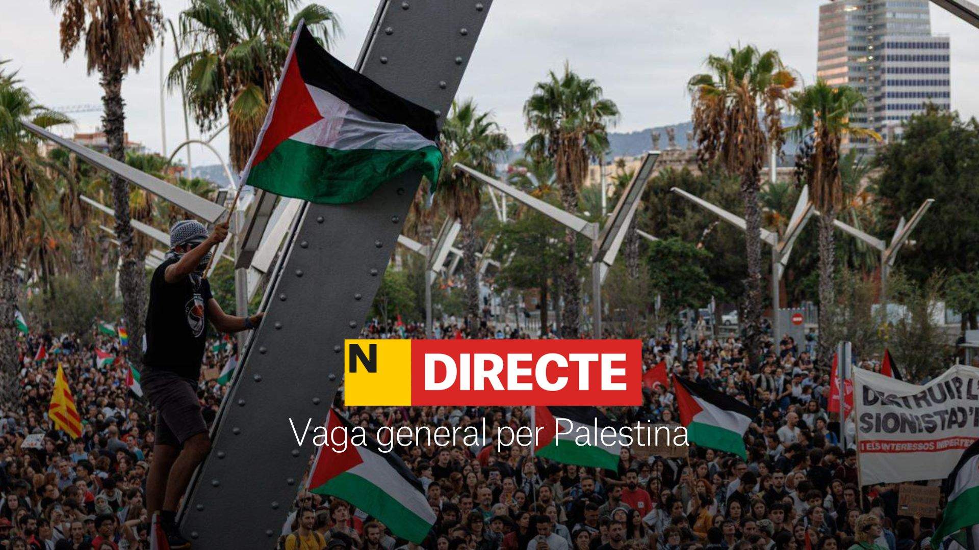 Huelga general por Palestina, DIRECTO | Última hora de los servicios mínimos y manifestaciones en Catalunya