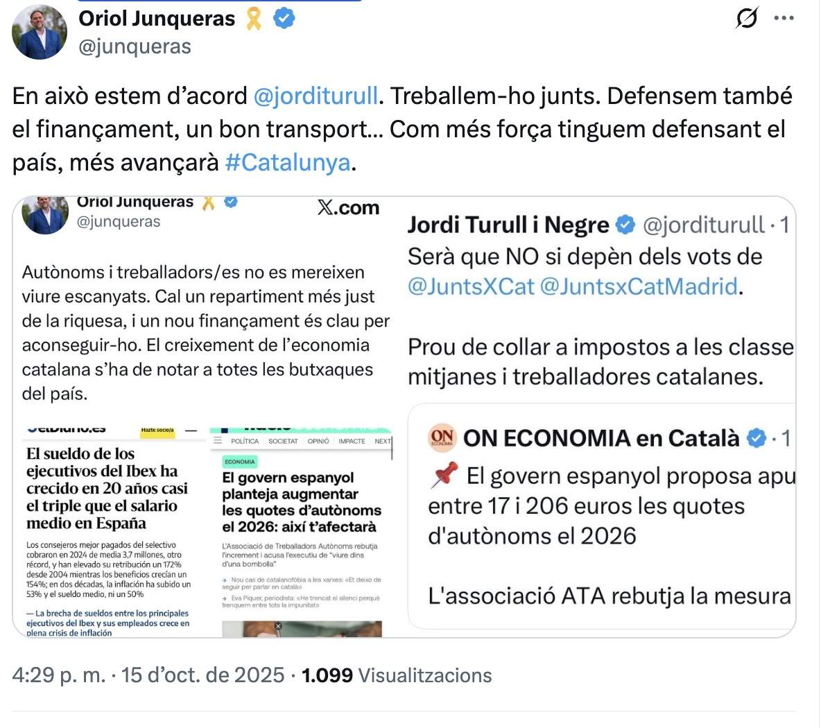 tuit junqueras captura tuit junqueras captura