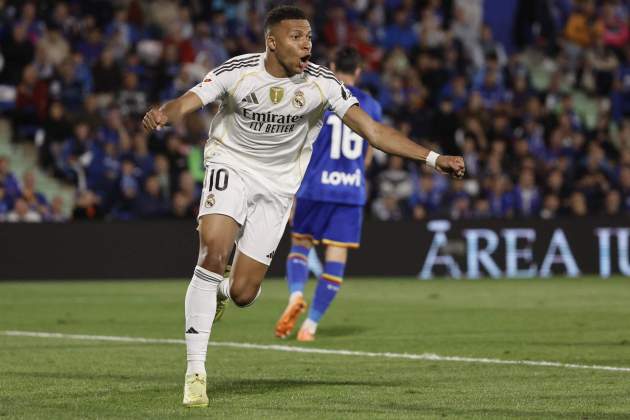 Mbappé celebració Madrid Getafe / Foto: EFE Mbappé celebració Madrid Getafe / Foto: EFE