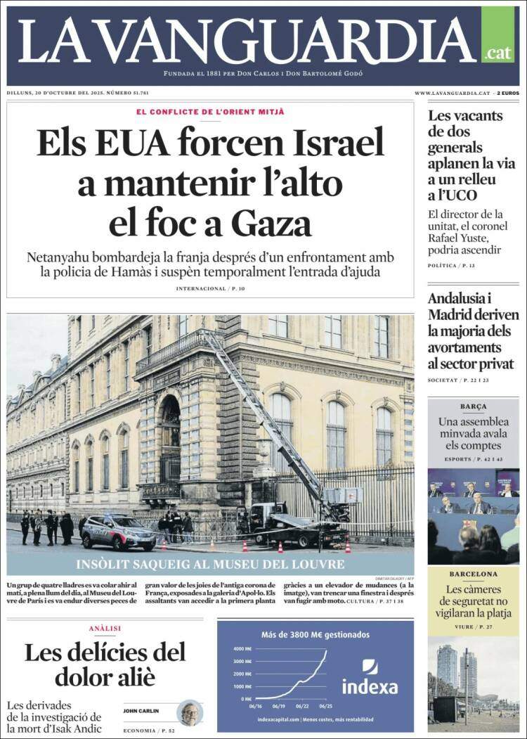 La Vanguardia, 20 octubre 2025 La Vanguardia, 20 octubre 2025