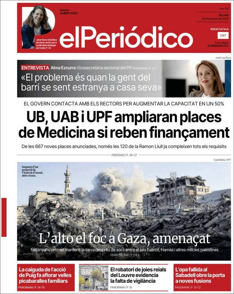 El Periodico, 20 octubre 2025 El Periodico, 20 octubre 2025