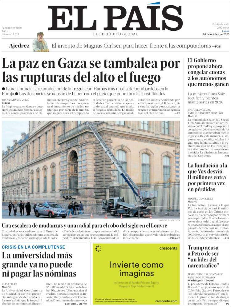 El Pais, 20 octubre 2025 El Pais, 20 octubre 2025