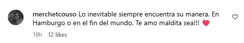 El comentario de Merche a Risto Instagram El comentario de Merche a Risto Instagram