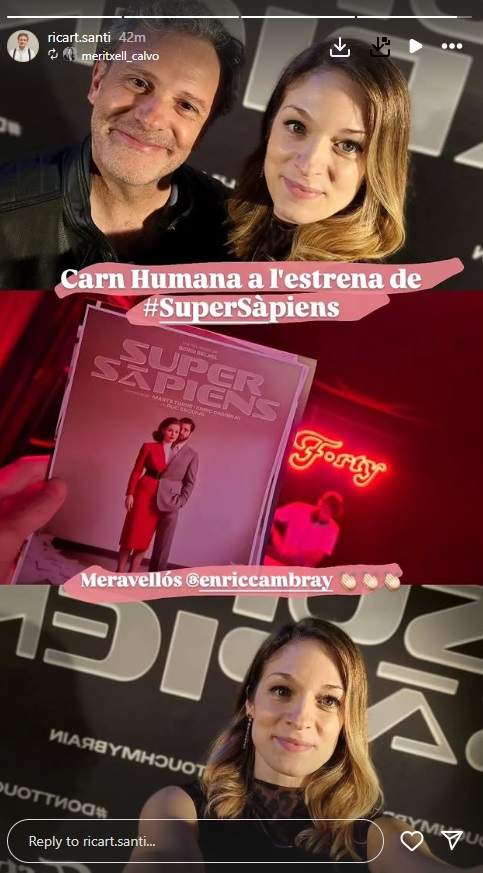 Santi Ricart en el exitoso estreno de 'Supersàpiens' IG Santi Ricart en el exitoso estreno de 'Supersàpiens' IG
